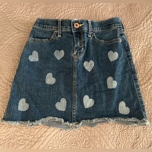 Abercrombie Girls Blue Heart Jean Skirt Valentines Day